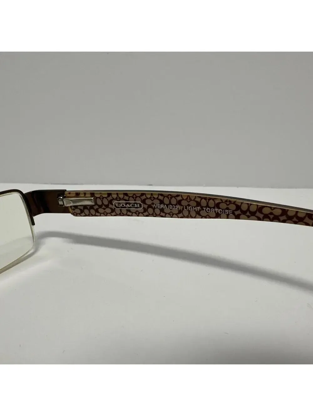 Coach Vera 232 Light Tortoise Eyeglasses Frames Only 48[]18 Half Rim + Case
